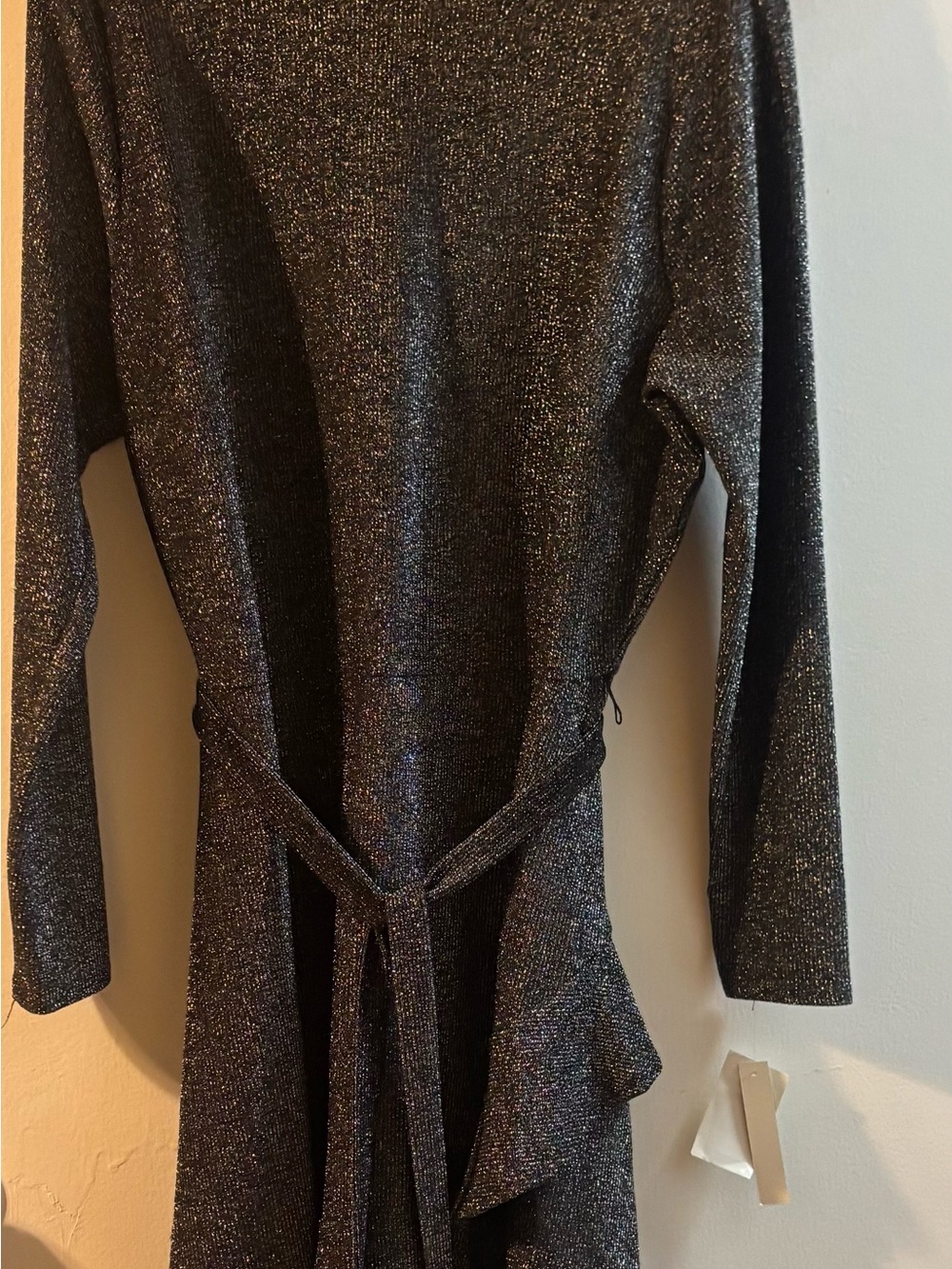 Speechless Sparkle Black Long-Sleeve Dress